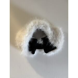 Faux Fur Ear Warmer Neck Wrap Winter White Plush Cozy